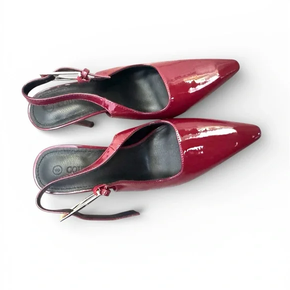 Chic Maroon Slingback Heels - Picture 2 of 4